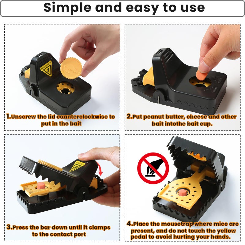 RGBRW Mouse Traps, Rat Trap Quick Effectively Best Mouse Trap, Reusable Plastic Mousetraps Used Indoor & Outdoor Mice Snap Traps for Basement/Garage/Attic Anywhere 9set(2L+6s+1*Clip) - Image 3