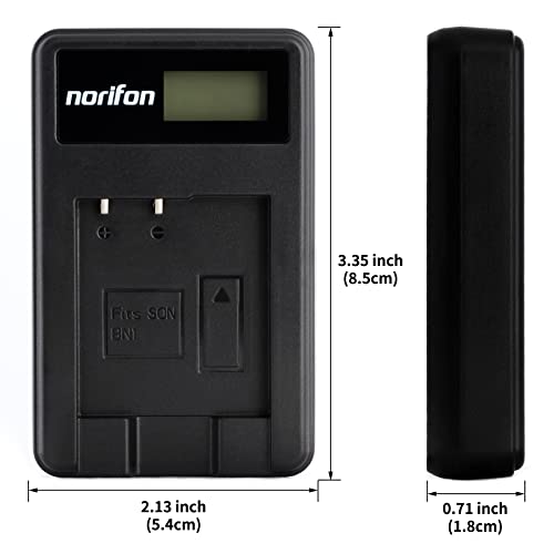 Norifon NP-BN1 LCD USB Charger for Sony Cyber-Shot DSC-T110, DSC-T99, DSC-TF1, DSC-TX30, DSC-TX20, DSC-TX200V, DSC-TX10, DSC-TX9, DSC-TX5, DSC-WX80, DSC-W620, DSC-WX9, DSC-WX150 Camera and More - Image 4