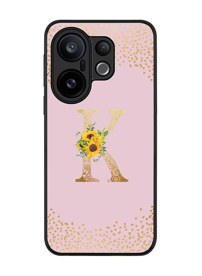 Stylizedd For vivo X200 FE / S30 Pro mini Case,Slim fit Camera Protection, Shockproof Thin Phone cover  - Custom Floral Monogram - K  (Pink )
