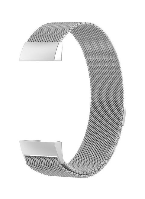 Magnet Wrist Strap For Fitbit Charge 3 Silver