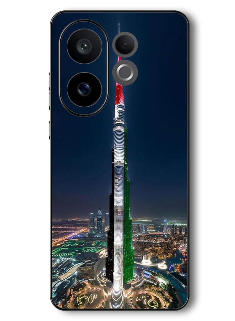 Theodor Case Compatible with Vivo V60 6.77 Inch Protection Shockproof Bumper Cover Burj Khalifa UAE Flag - Image 1