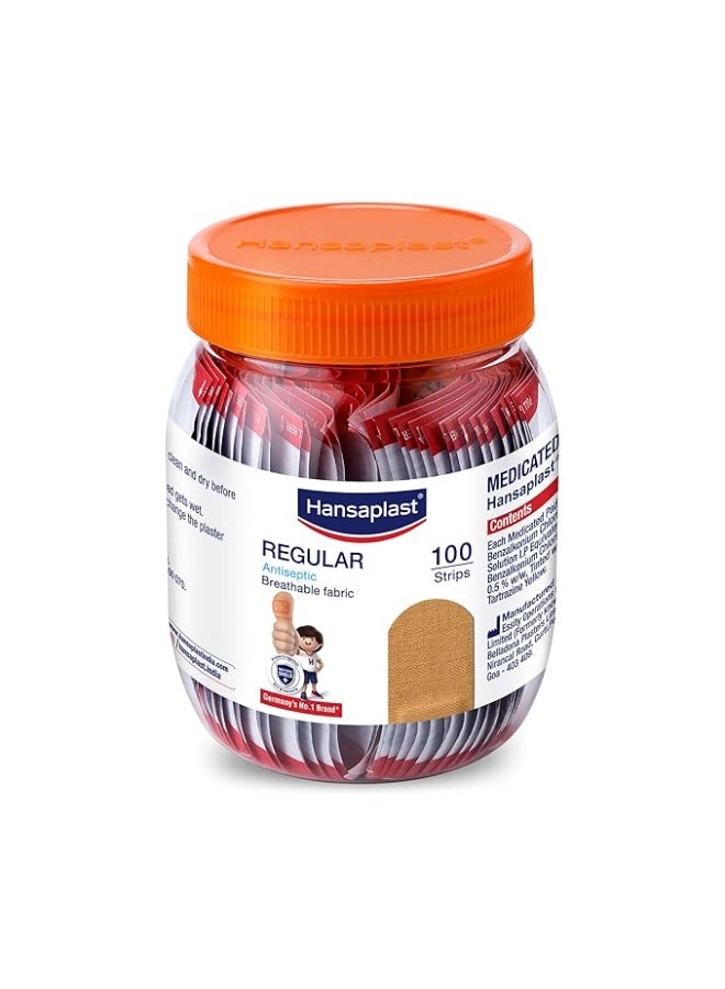 Hansaplast Regular Bandage strips, Bandage for cuts & wounds | Breathable fabric, 100+40 FREE strips, skin colour