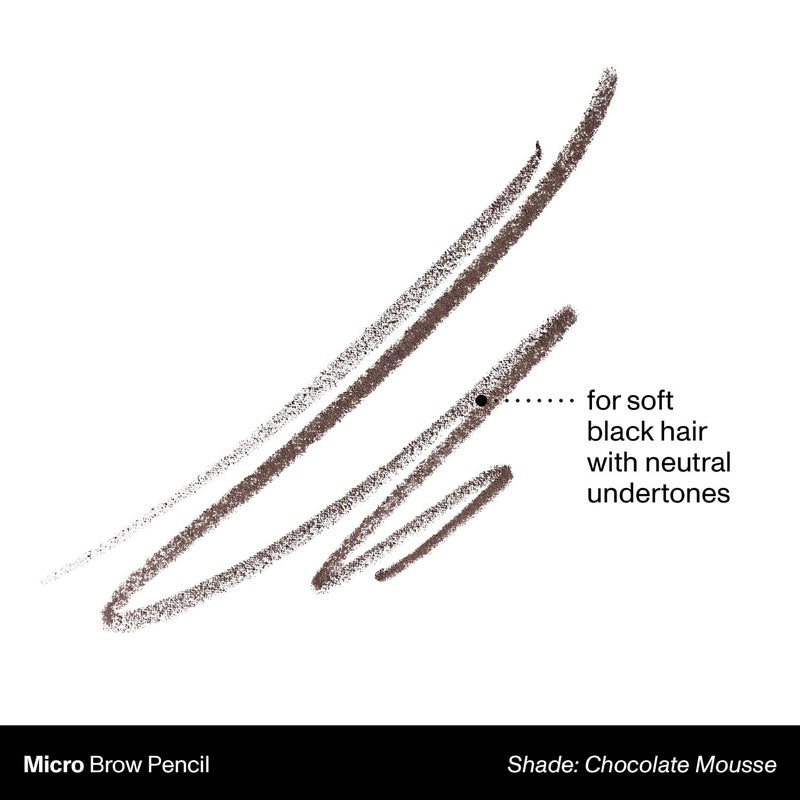 Morphe Micro Dual Eyebrow Pencil - Dual-Ended Brow Pencil Featuring a Retractable, Ultra-Precise, Pointed Tip - Richly Pigmented, Smooth-Gliding, Long-Lasting Wax Formula - Chocolate Mousse (0.003 oz) - Image 3