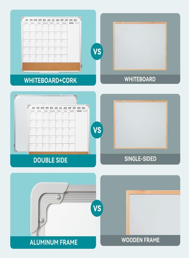 Lightwish Calendar Whiteboard for Wall,36" x 24" White Board Calendar Dry Erase with Silver Aluminum Frame,Double Side Wall Hanging Board for Office,Home,Kitchen - Image 5