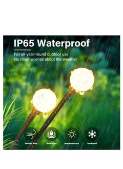 Golden Solar Garden Lights 4Pack, New Upgraded 24LED Solar Lights Outdoor Waterproof, Swaying Solar Powered Firefly Lights,Garden Gift for Pathway Patio Walkway Yard Decorations,  Warm White  - Image 4