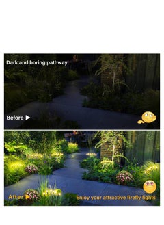 Golden Solar Garden Lights 4Pack, New Upgraded 24LED Solar Lights Outdoor Waterproof, Swaying Solar Powered Firefly Lights,Garden Gift for Pathway Patio Walkway Yard Decorations,  Warm White  - Image 5