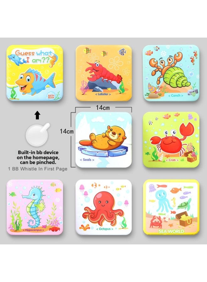 Baby Can't Tear Bath Book Children's Enlightenment Early Education Cognitive Bath Toy Book EVA Baby Cloth Book-Color:Large-Ocean  - Image 1