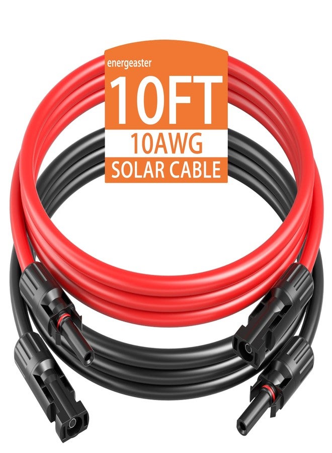 energeaster 10AWG Solar Extension Cable with Pair of Connectors Solar Panel Adaptor Kit Tool, mc4 Extension Cable,10 Gauge Wire,Red and Black(10FT Red + 10FT Black) - Image 1