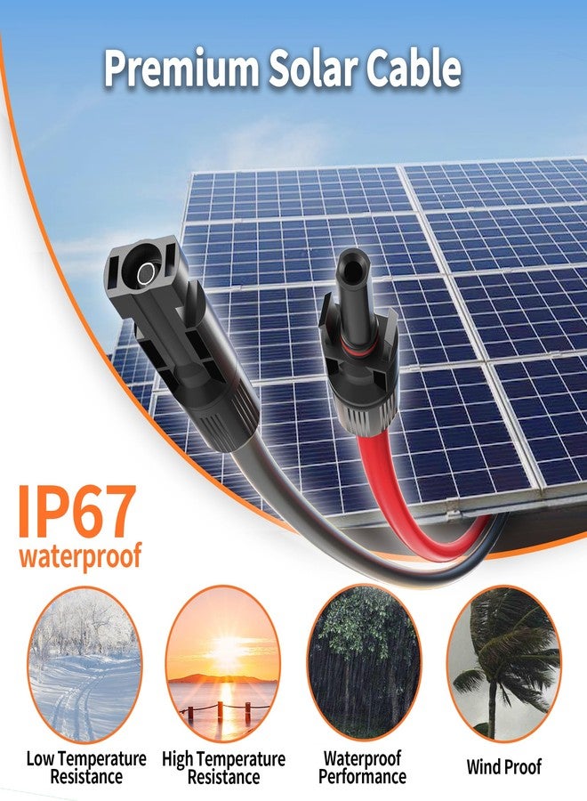 energeaster 10AWG Solar Extension Cable with Pair of Connectors Solar Panel Adaptor Kit Tool, mc4 Extension Cable,10 Gauge Wire,Red and Black(10FT Red + 10FT Black) - Image 4