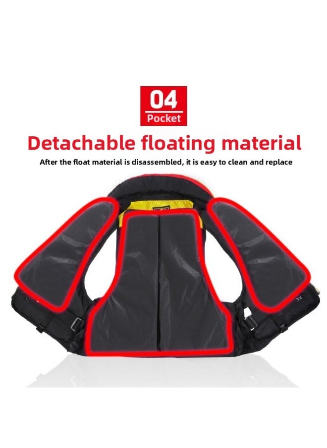 Generic Luya Life Jacket Detachable Adult Swimming Large Buoyancy Vest Portable Fishing Special Equipment Vest-Color:Red 2XL  - Image 4