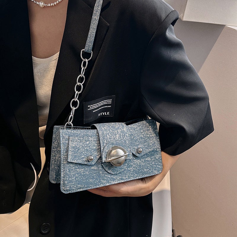 2025 Fashion Chain Glossy Shoulder Bag for Women Retro Style - Image 2