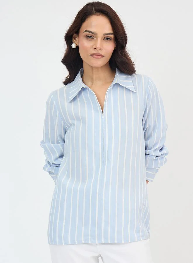 فيميلا بلوزة مخططة بأكمام طويلة