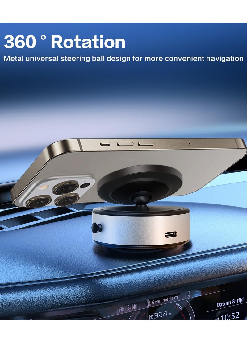 Houmt Car Mount Holder Magnetic Car Suction Cup Mobile Holder Mount 360 Rotation Magnetic Car Cell Phone Holder Universal Adjustable Dashboard Mobile Phone Holder for Car Gym Mirror Smooth Surface  - Image 2