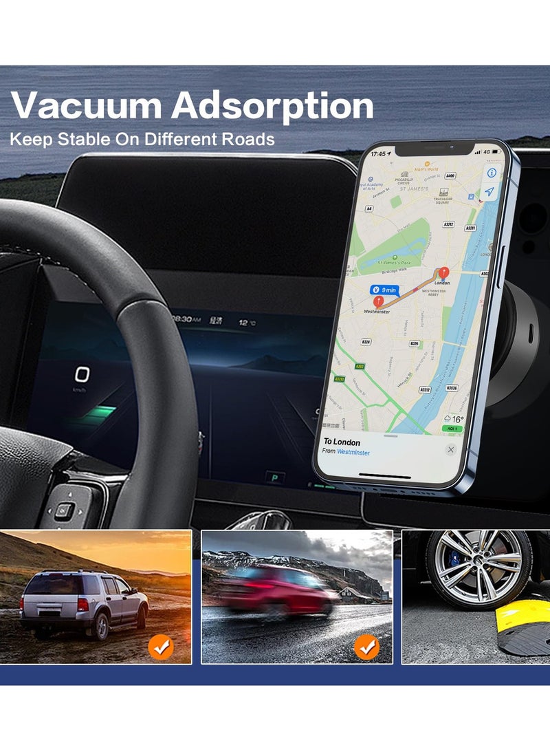 Houmt Car Mount Holder Magnetic Car Suction Cup Mobile Holder Mount 360 Rotation Magnetic Car Cell Phone Holder Universal Adjustable Dashboard Mobile Phone Holder for Car Gym Mirror Smooth Surface  - Image 3
