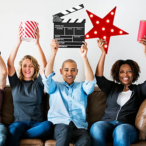 Tuanse 2 Pcs Movie Night Supplies Movie Theater Decor Film Clapper Board Accessory and Marquee Light LED Star Sign Props for Moving Night Decorations Party Supplies - Image 5