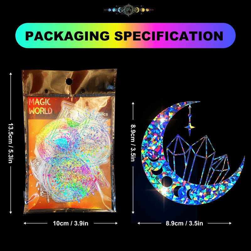 Zakrafo 300PCS Holographic Stickers Paper Laser Transparent Stickers for Scrapbook, Junk Glitter Stickers for Suitcases - Image 4
