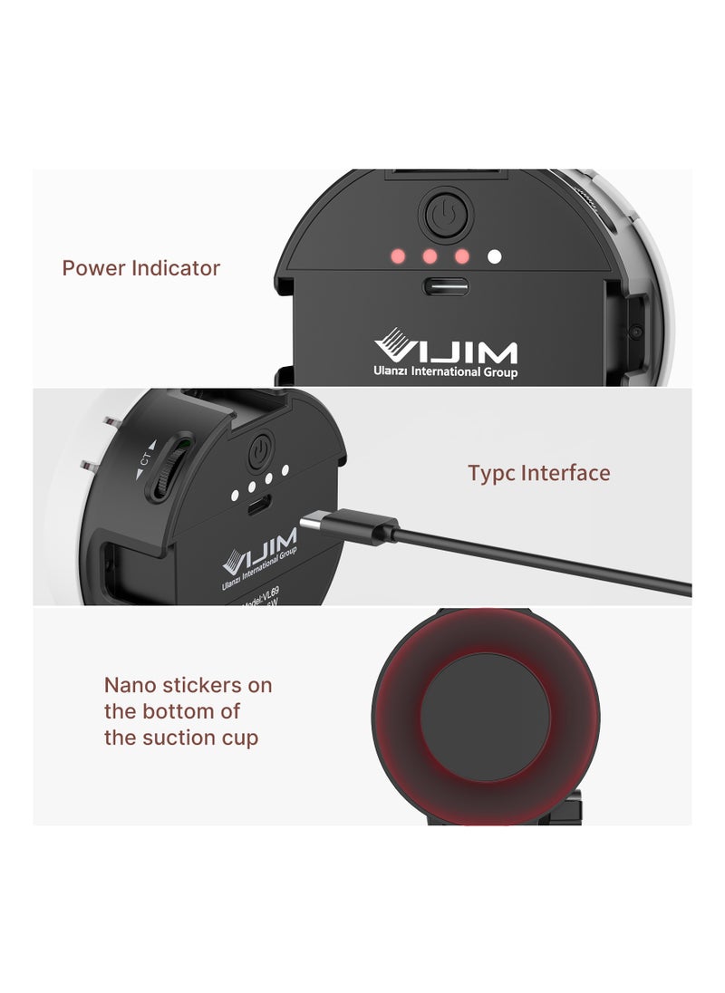 Ulanzi - VL69 Video Light Kit with Suction Cup Bi-Color for PC Online Conference - Image 1