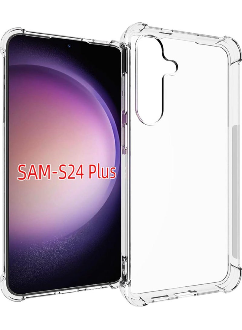 روك بو سامسونج غالاكسي S24 بالإضافة إلى الهاتف المحمول حالة كريستال شفافة رقيقة جدا حالة امتصاص الصدمات الوفير - Image 1