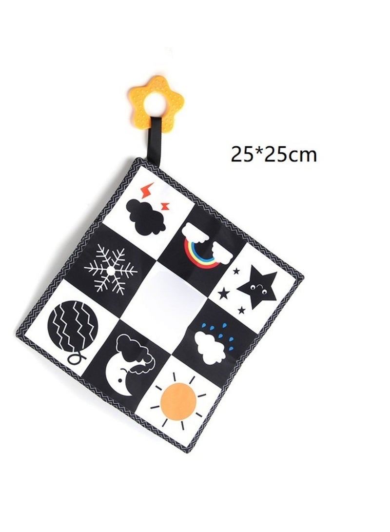 3 Pcs Black and White High Contrast Baby Toys, Montessori Toys for Babies Sensory Soft Book for Early Education - Image 2