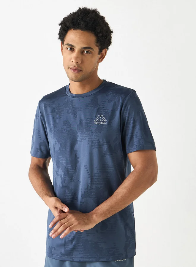 Kappa Logo Detail Crew Neck T-shirt with Short Sleeves