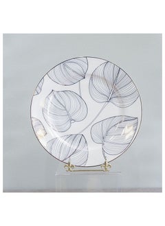 DANUBE HOME Larson 32 Piece New Bone China Dinner Set Includes Dinner Plate Soup Plate Bowls Cups Saucers For Kitchen And Dining Room Serve 6 Gold  - Image 2