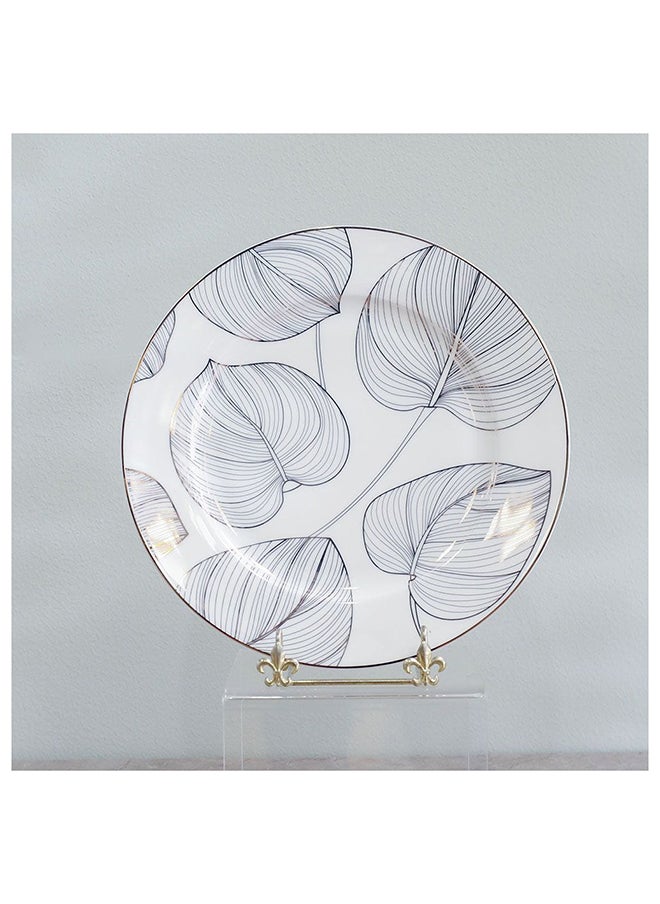 DANUBE HOME Larson 32 Piece New Bone China Dinner Set Includes Dinner Plate Soup Plate Bowls Cups Saucers For Kitchen And Dining Room Serve 6 Gold  - Image 2