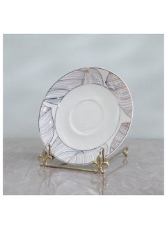 DANUBE HOME Larson 32 Piece New Bone China Dinner Set Includes Dinner Plate Soup Plate Bowls Cups Saucers For Kitchen And Dining Room Serve 6 Gold  - Image 5