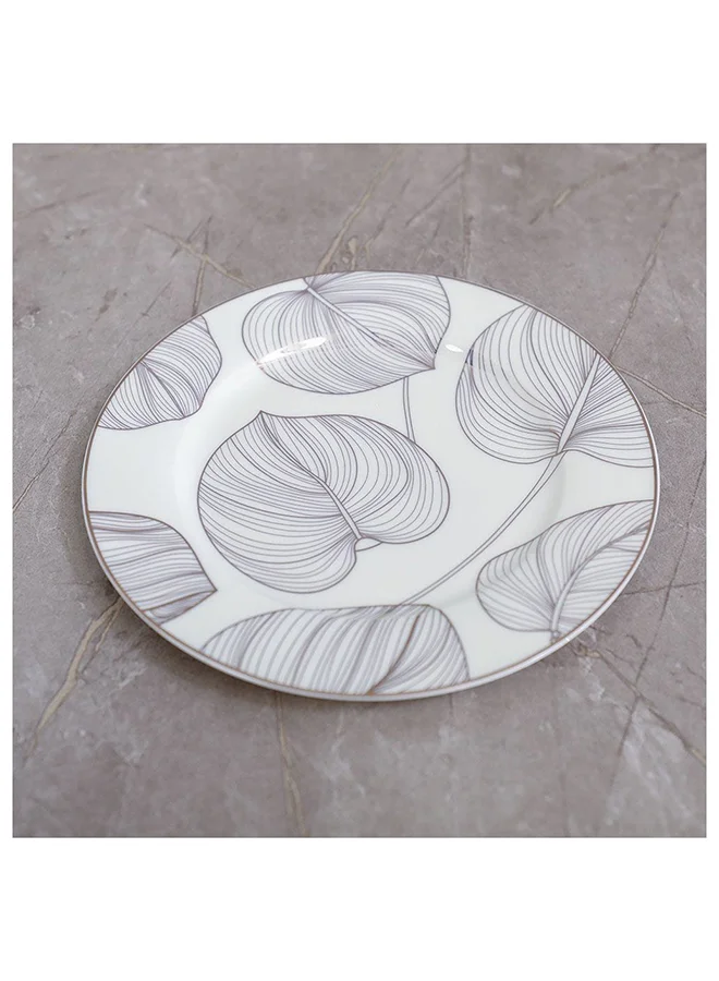 DANUBE HOME Larson 32 Piece New Bone China Dinner Set Includes Dinner Plate Soup Plate Bowls Cups Saucers For Kitchen And Dining Room Serve 6 Gold