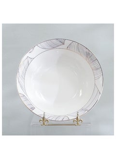 DANUBE HOME Larson 32 Piece New Bone China Dinner Set Includes Dinner Plate Soup Plate Bowls Cups Saucers For Kitchen And Dining Room Serve 6 Gold  - Image 4