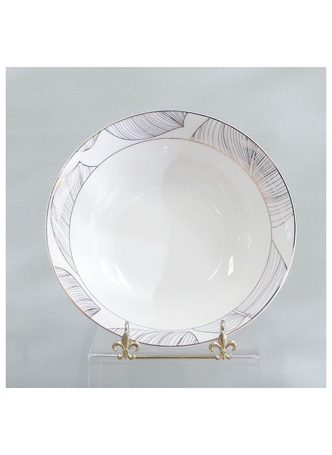 DANUBE HOME Larson 32 Piece New Bone China Dinner Set Includes Dinner Plate Soup Plate Bowls Cups Saucers For Kitchen And Dining Room Serve 6 Gold  - Image 4