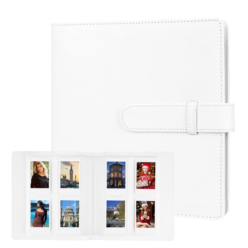 Veicevol 256 Pockets Photo Album for Fujifilm Instax Mini Camera, Polaroid Camera, Leather Cover, Photo Album for Instax Mini 12 11 9 40 41 99 8 EVO LIPLAY Instant Camera, 2x3 Photo Albums for Christmas, White - Image 1