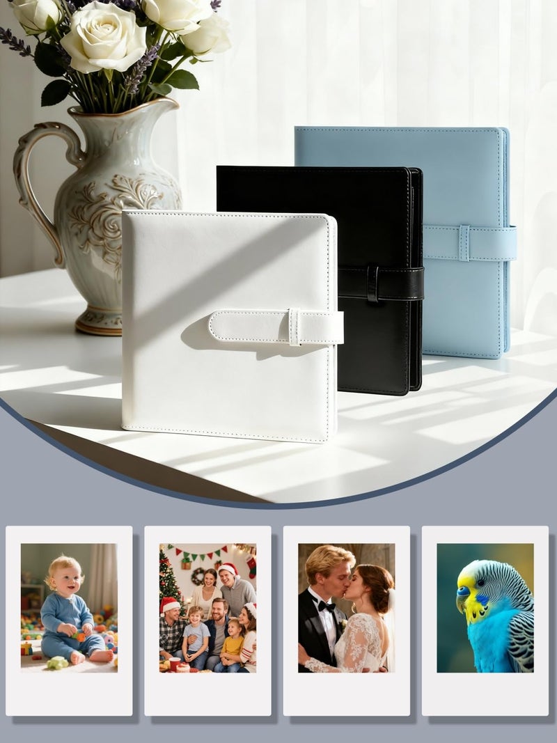 Veicevol 256 Pockets Photo Album for Fujifilm Instax Mini Camera, Polaroid Camera, Leather Cover, Photo Album for Instax Mini 12 11 9 40 41 99 8 EVO LIPLAY Instant Camera, 2x3 Photo Albums for Christmas, White - Image 2