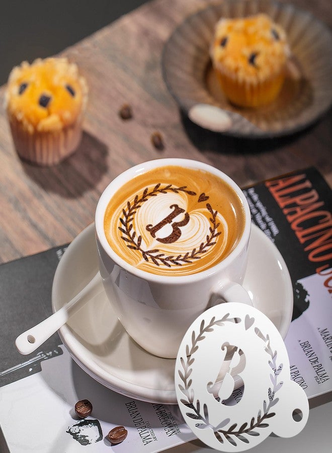 Keluna Coffee Latte Art Stencils - 30 Pcs Letters Alphabet Baking Stencils for Coffee Latte Art Sour Dough Bread Cake Cookie Decorating - Image 2