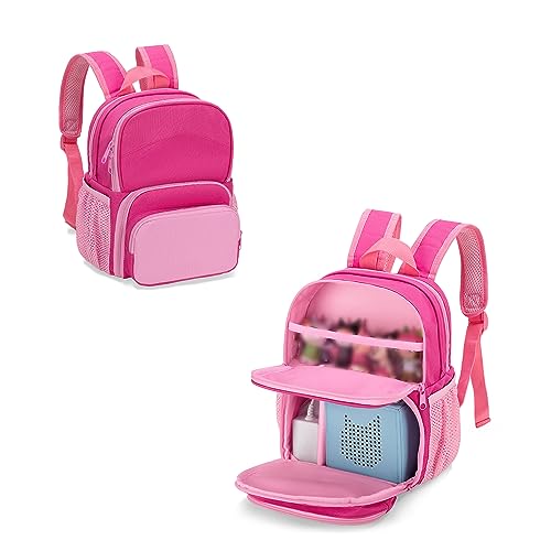 LoDrid Backpack Compatible with Tonie Box 21 Carrying Case with Multiple Pockets for Headphones Charger and Accessories Storage Bag for Audio Player Starter Set Rose Red Patented Design - Image 1