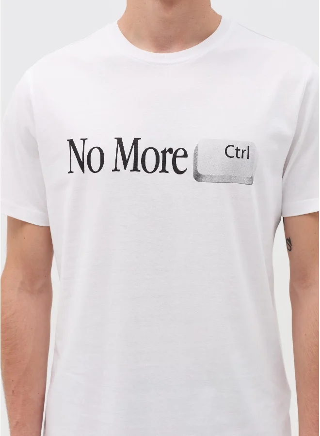 Ovs Cotton T-shirt with ''No More Ctrlâ€ print