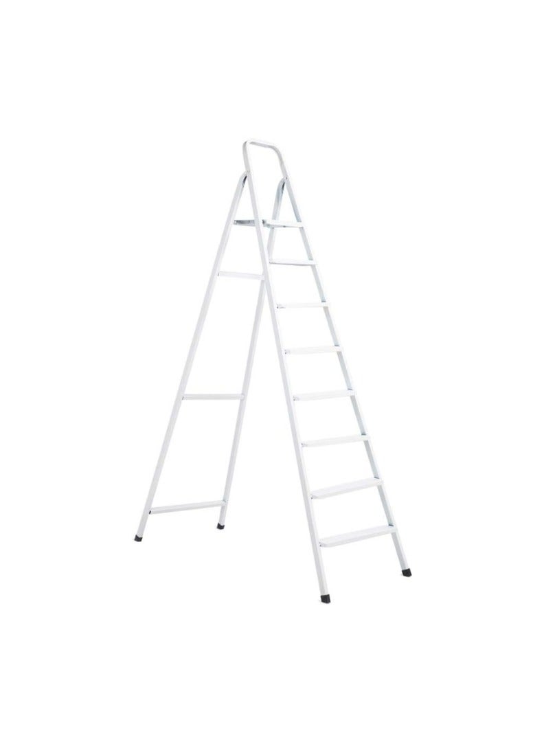KNP KNP White 8 Steps Steel Ladder (161 CM) is a sturdy and reliable ladder designed for household, office, and industrial use. 