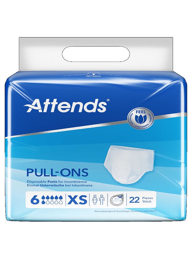 Attends PULL- ONS Disposable Pants 6 XS, 22 Pieces - Image 1