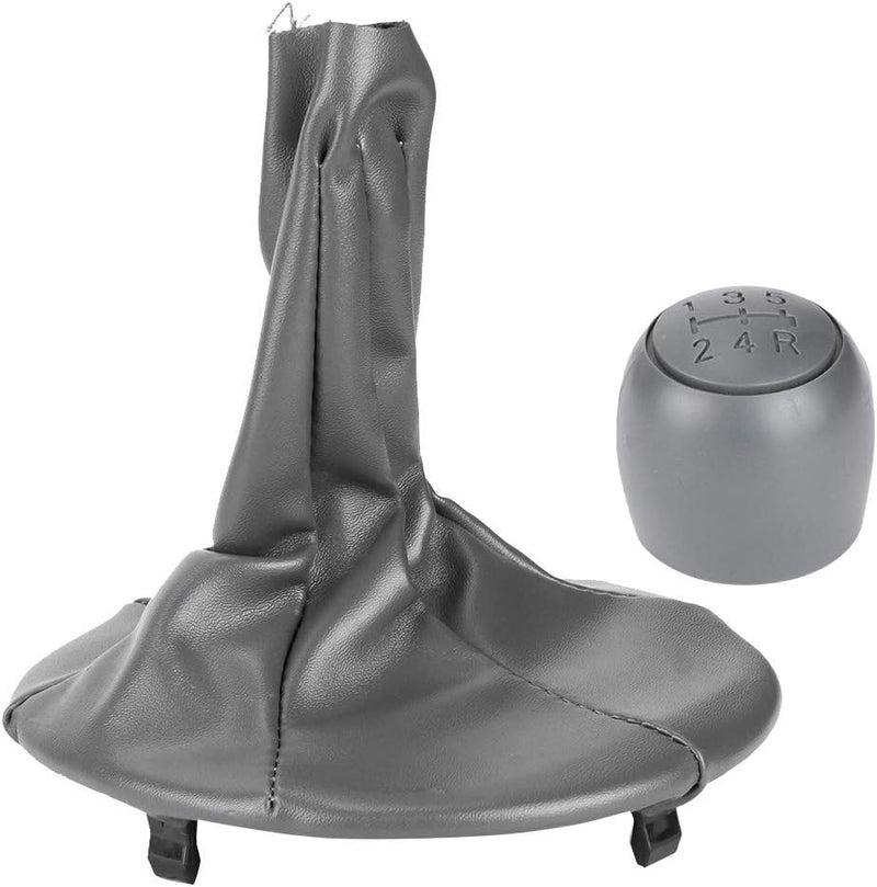 5 Speed Gear Shift Knob with Dust Cover Boot, PU Leather ABS Material, Fit for Panda 500 500C - Durable Construction, Anti - Fading Design, Easy Replacement - Image 1