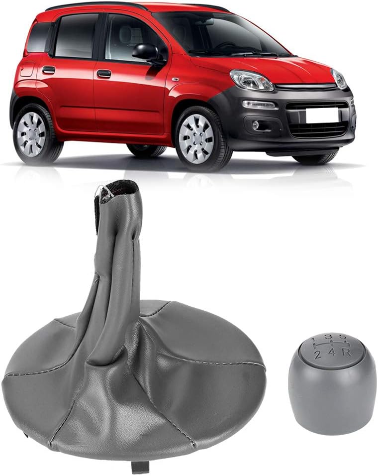 5 Speed Gear Shift Knob with Dust Cover Boot, PU Leather ABS Material, Fit for Panda 500 500C - Durable Construction, Anti - Fading Design, Easy Replacement - Image 3