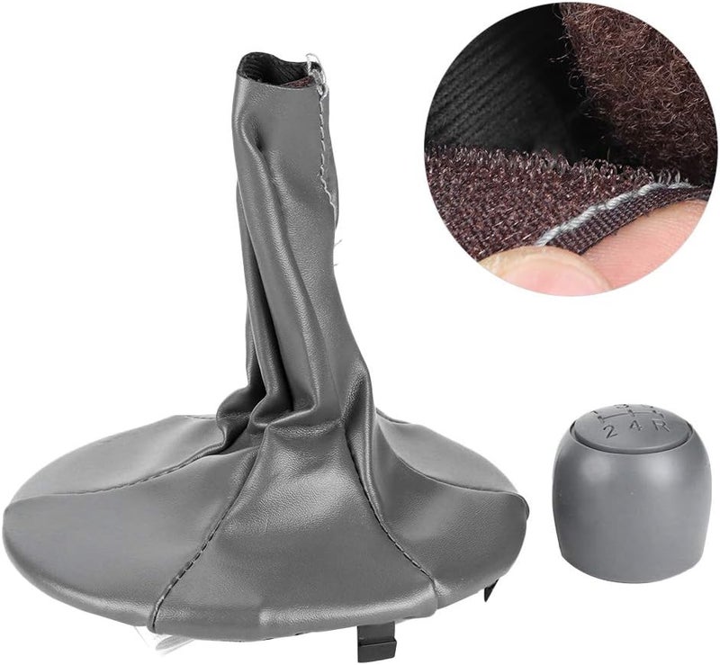 5 Speed Gear Shift Knob with Dust Cover Boot, PU Leather ABS Material, Fit for Panda 500 500C - Durable Construction, Anti - Fading Design, Easy Replacement - Image 2
