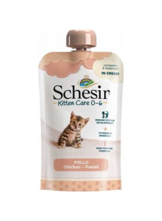 Schesir Kitten Pouch Cream 0-6 Chicken Wet Food 150g