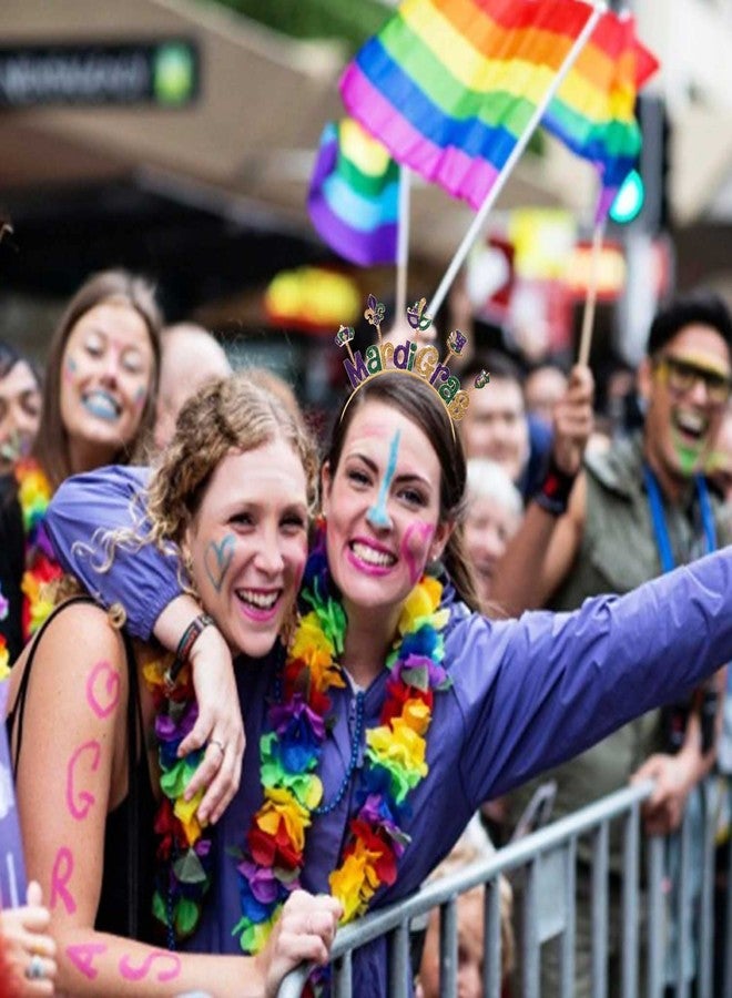 PHALIN Mardi Gras Headband for Women Fleur De Lis Mask Hairband Rhinestone Fat Tuesday Headband Carnival Parade Party Favors - Image 3