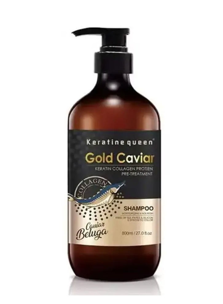 شامبو بروتين الكيراتين والكولاجين بالكافيار الذهبي من "Gold Caviar Keratin Collagen Protein Shampoo":