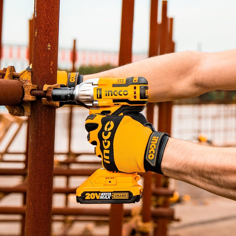 INGCO 20V Cordless Impact Wrench Set, 1/2 Inch Brushless Impact Wrench With 2Pcs Batteries 1Pc Hour Fast Charger 3Pcs Sockets 1Pc Bag Ciwli2001A - Image 2