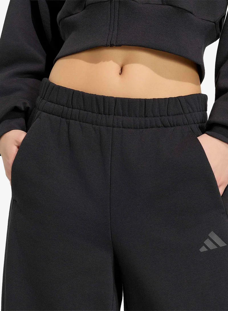 Adidas BLACK Essential Contemporary Fleece Barrel Joggers for Women | Best Price UAE