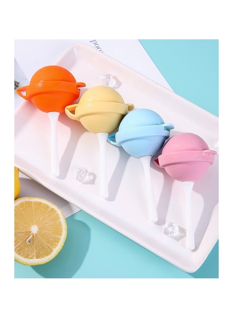 4 Pieces  Lolly Moulds with Sticks, Popsicle Mould Bpa Free Ice Cream Moulds Reusable Ice Pop Holders for Kids Babies Adults for DIY Fruit, Yogurt, Juice, Homemade Popsicle - Image 1