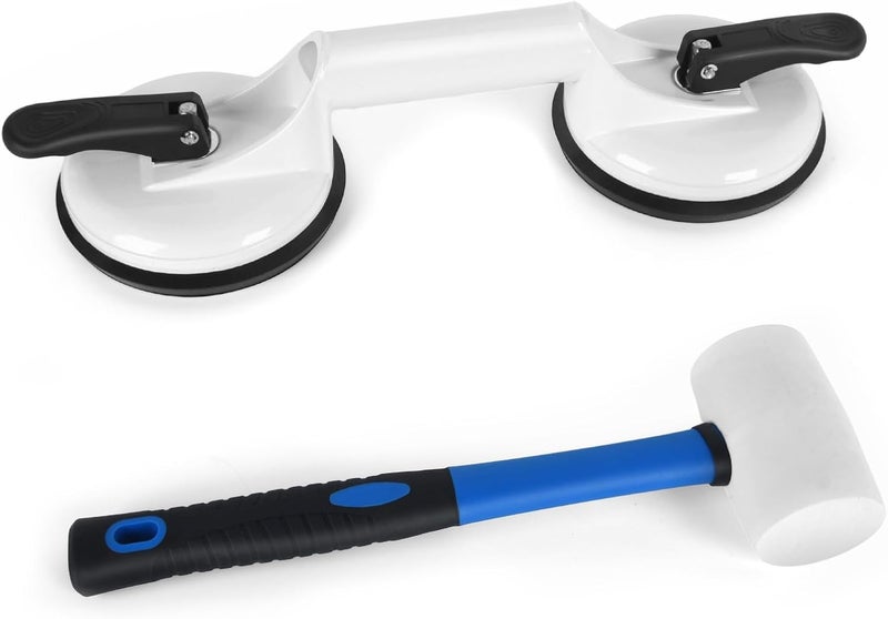 Floor Gap Fixer Tool for Laminate Floor Gap Repair Include Suction Cup and Mallet (Can't use on scraped surface floor)
