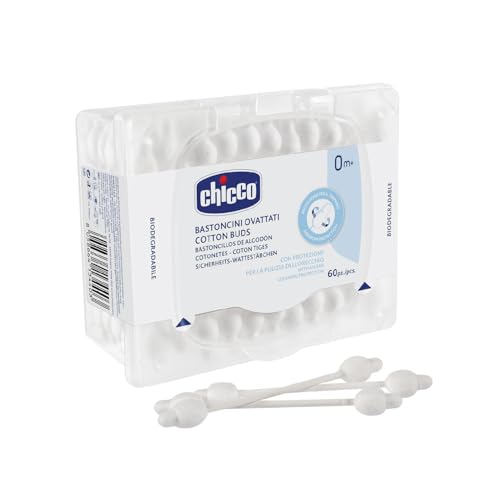 Chicco Cotton Buds 60 Pcs (With Ear Drum Protection) - Image 1