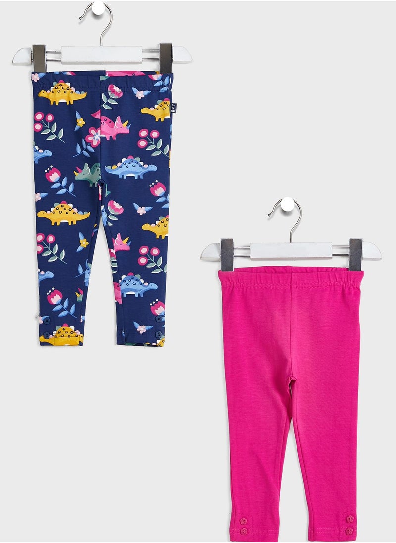 JoJo Maman Bebe - Kids 2 Pack Dino Print Legging - Image 1