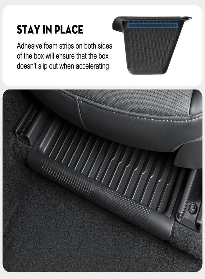 KUNIST 2PCS 2025-2026 Model Y Juniper Under Seat Storage Box,Hidden Organizer Tray Underseat Bins with Lid Cover for 2025-2026 Tesla New Model Y Juniper (Launch Series) Interior Accessories - Image 3